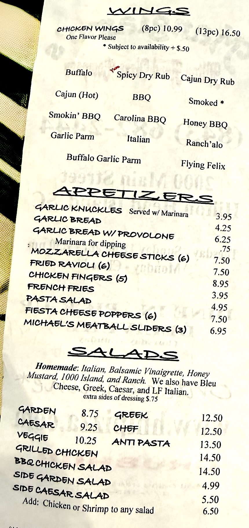 Mangiamo's Restaurant Menu Food Delivery by Express Restaurant Delivery