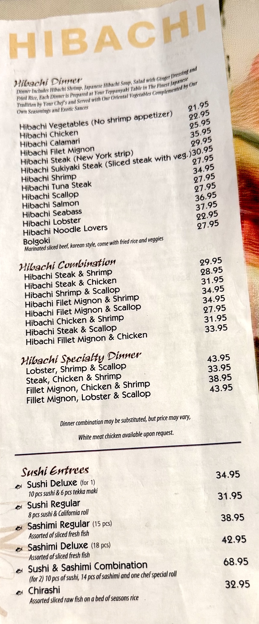 Okko Menu Hibachil food delivery by Express Restaurant Delivery Okko Restaurant Menu Food Delivery by Express Restaurant Delivery