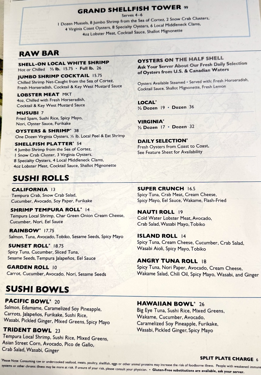 Poseidon Menu Raw Bar, Sushi Poseidon food delivery by Express Restaurant Delivery, HHI FOOD