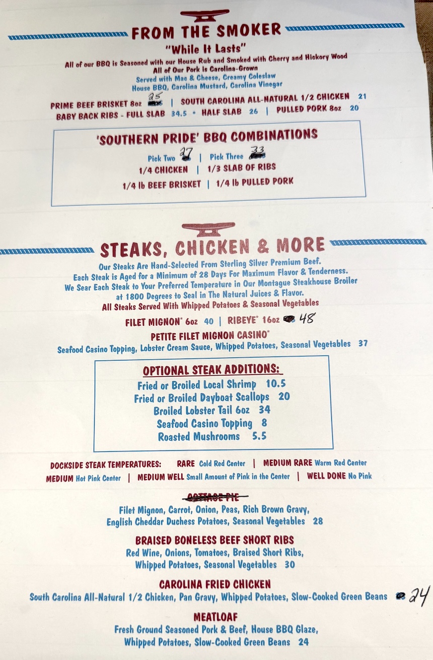 Skull Creek Dockside Menu Meat, Steaks, Chicken Hilton Head Food Delivery by Express Restaurant Delivery