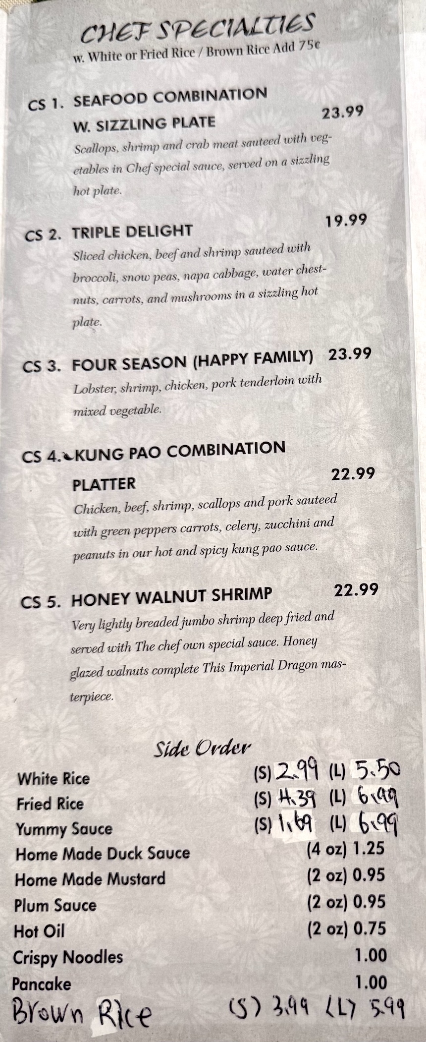Yummy House Menu Chef Specialties, Sides Yummy House Restaurant Menu Food Delivery by Express Restaurant Delivery